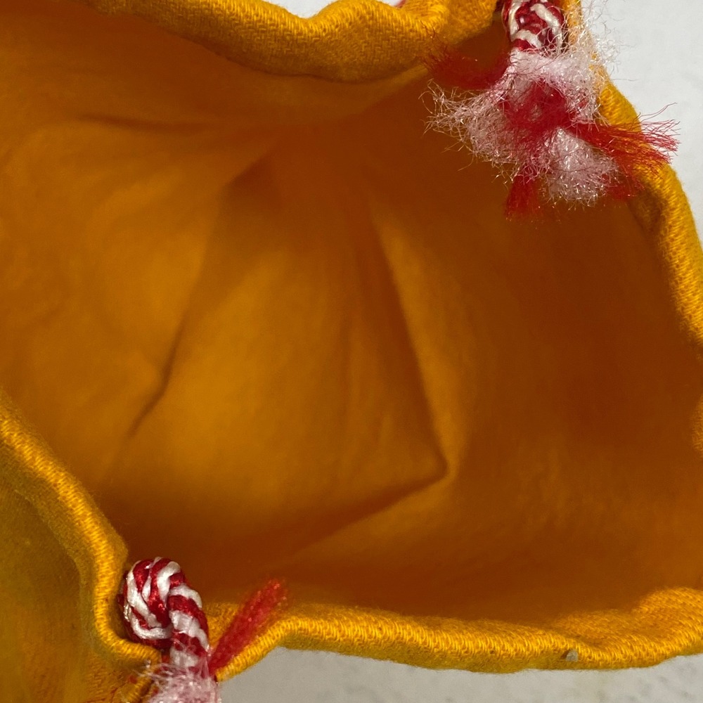 Vintage Penn Reels International Fishing Reel Drawstring Bag Yellow Orange 9x11 - Picture 7 of 7